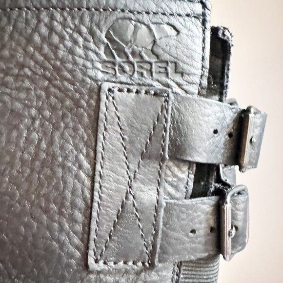 Sorel Emelie Tall Black Leather Boots 6 - Picture 5 of 11